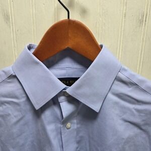 Wilkes & Riley Dress Shirt Mens 15.5 32/33 Blue Slim Fit Supima Long Sleeve